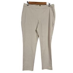 Eileen Fisher Cream Colored Side Zip Straight Tapered Leg Trousers Size Small